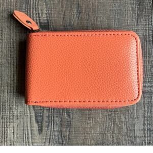 Accordion Style Card ID Wallet Coral Orange